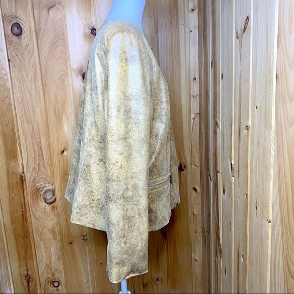 JM Collection vegan leather snake print jacket 16 - Picture 4 of 8